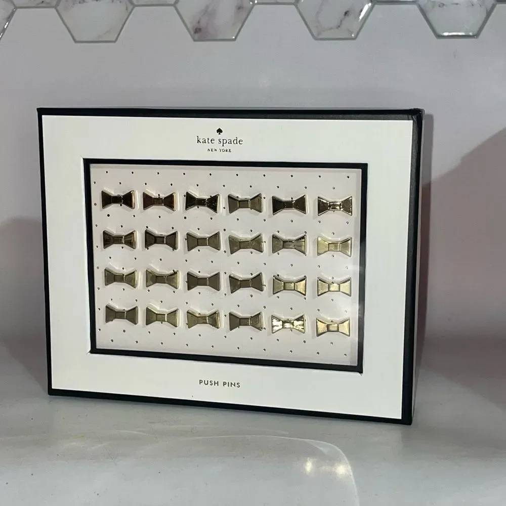 Kate Spade Gold Bow Push Pins